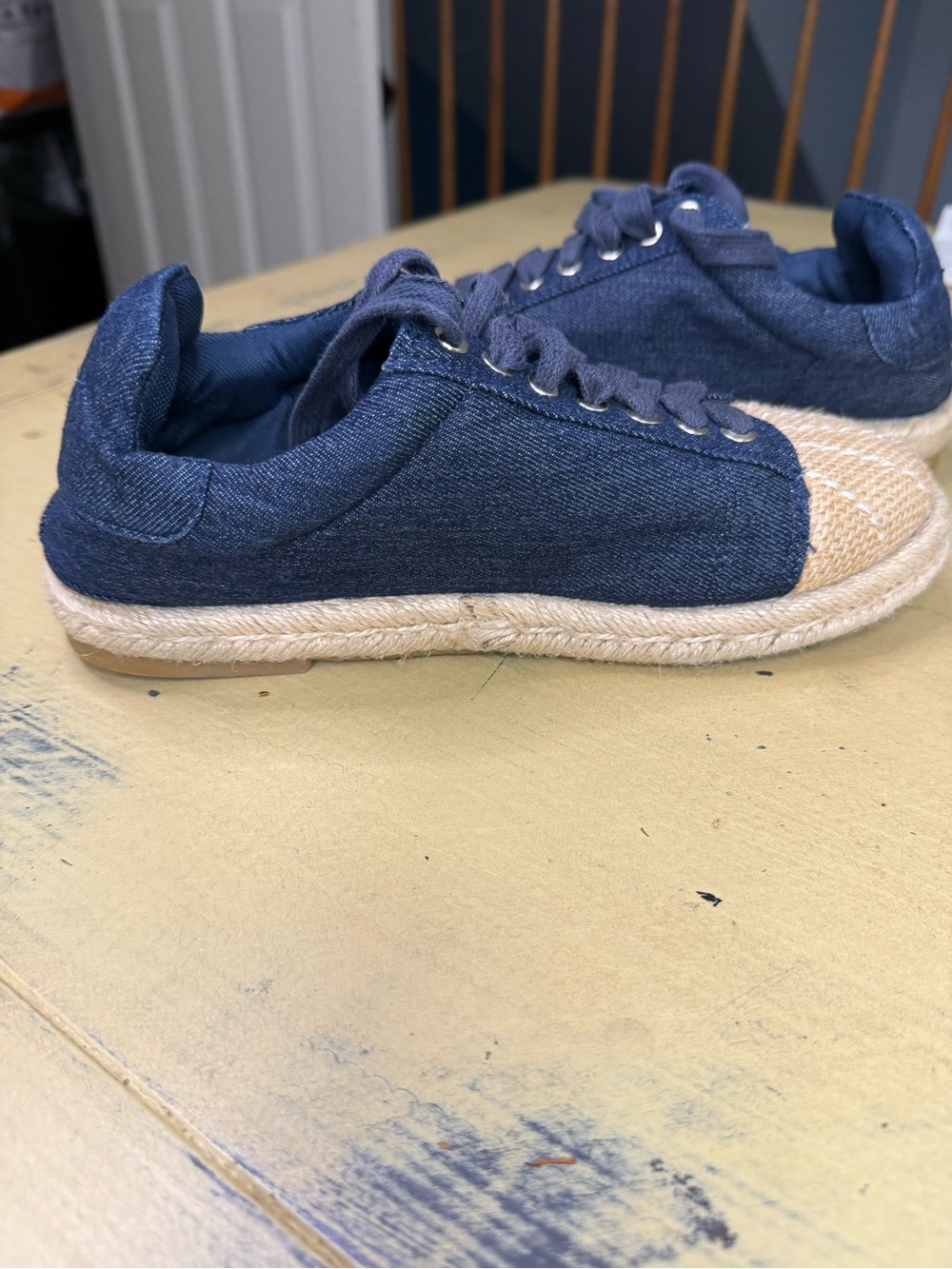 Catherine Malandrino Denim Low-Top Sneakers in Navy - Picture 3 of 9